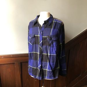 Women’s snap button sequin back flannel